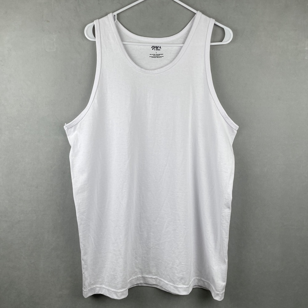 Shaka Wear Mens Heavyweight Cotton Tank Top White Streetwear‎ Beach Island Gym L